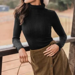 Women's Onyx Rib Turtleneck Sweater - Cupshe -Cupshe GUEST 33856591 a695 4429 a623 ce4feec96fcc