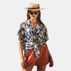 Women's Floral Dropped Shoulder Shirt - Cupshe -Cupshe GUEST 3407c943 0470 4d0a 8bc0 046614a01fb2