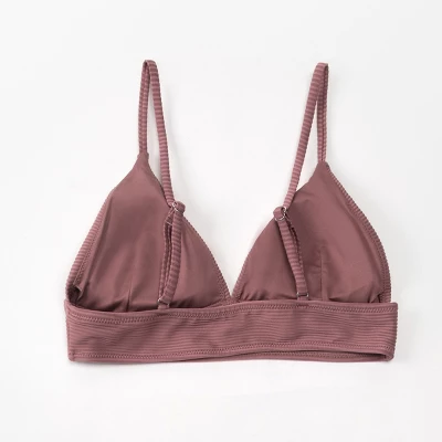 Women's Swimsuit Ribbed Triangle Bikini Top - Cupshe 4 Women's Swimsuit Ribbed Triangle Bikini Top - Cupshe - Image 2