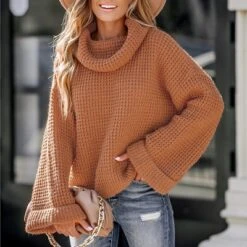 Women's Chunky Knit Turtleneck Sweater - Cupshe -Cupshe GUEST 35ed945f 34d1 4c47 9e41 fd1e3d78f34a