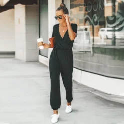 Women's Short Sleeve Wrap Loose Long Romper Jumpsuit - Cupshe -Cupshe GUEST 36be5e70 0cde 4ad2 b734 cfa38d59699e