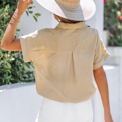 Women's Drawstring Dolman Sleeve Shirt - Cupshe 5 Women's Drawstring Dolman Sleeve Shirt - Cupshe - Image 3