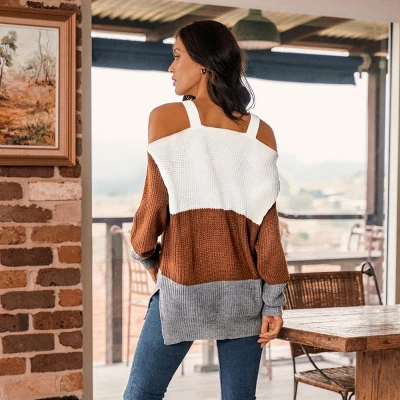 Women's Colorblock Open-Shoulder Sweater - Cupshe 5 Women's Colorblock Open-Shoulder Sweater - Cupshe - Image 3