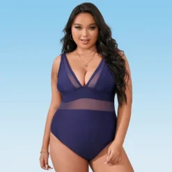 Women's Plus Size V Neck Mesh Sheer One Piece Swimsuit -Cupshe 17 Women's Plus Size V Neck Mesh Sheer One Piece Swimsuit -Cupshe -Cupshe GUEST 39424516 3276 49ff ba63 fcf535a329c8