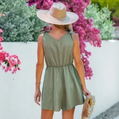 Women's Tie Strap V-Neck Romper - Cupshe -Cupshe GUEST 394d7a40 189d 41a9 8734 aad8f611c5a1