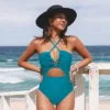 Women's Cutout Shirring One Piece Swimsuit - Cupshe -Cupshe GUEST 3c1e10d0 5082 4bd7 a853 fdffac9b2067