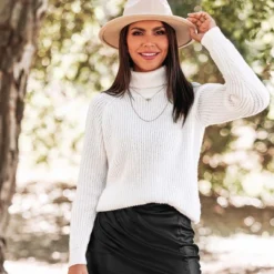 Women's Ribbed Turtleneck Long Sleeve Sweater - Cupshe 11 Women's Ribbed Turtleneck Long Sleeve Sweater - Cupshe -Cupshe GUEST 3c78d4de c51a 478b 8bc8 5e7080a62ec1