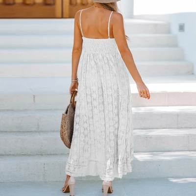 Women's V-neck Lace Up Slip Dress -Cupshe 4 Women's V-neck Lace Up Slip Dress -Cupshe - Image 2