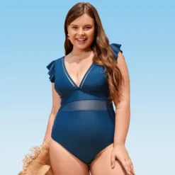 Women's Plus Size One Piece Swimsuit Ruffle Plunge V Neck Bathing Suit-Cupshe -Cupshe GUEST 3cd28591 381c 431e 9a35 d406cef5e83e