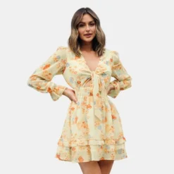 Women's V Neck Floral Cutout Mini Dress - Cupshe 11 Women's V Neck Floral Cutout Mini Dress - Cupshe -Cupshe GUEST 3dfd9231 28e7 4653 82ca b9372b470172