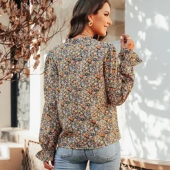 Women's Ditsy Floral Split Neck Top - Cupshe -Cupshe GUEST 3e0d1d5f 22d6 4f66 840f a9c602d4fb94