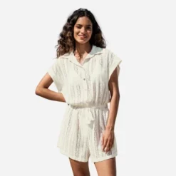 Women's Eyelet Tassel Tie Romper - Cupshe -Cupshe GUEST 3e8d5542 74ed 49dc a67b 1ef8e2dfe60d