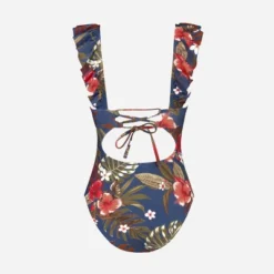 Women's Floral Ruffled Lace Up One Piece Swimsuit - Cupshe -Cupshe GUEST 3ea142f9 d4fa 4c70 846a 7beaff396247