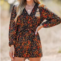 Women's Belted Ditsy Floral Print Romper - Cupshe -Cupshe GUEST 3ed6ac1e 23e9 49fd bb0d e6f0b760e9f4