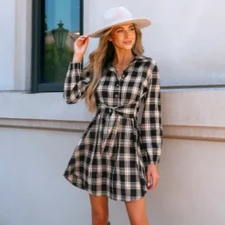Women's Belted Plaid Mini Shirt Dress - Cupshe 15 Women's Belted Plaid Mini Shirt Dress - Cupshe -Cupshe GUEST 3fe0c268 be1d 40ca abab 96cd4724c5e4