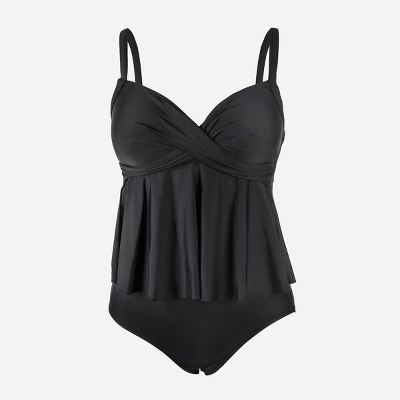 Women's V Neck Wrapped Plus Size Tankini Set - Cupshe 3 Women's V Neck Wrapped Plus Size Tankini Set - Cupshe