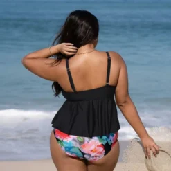 Women's Plus Size Flutter High Waist Tankini Set - Cupshe -Cupshe GUEST 42ac8895 b965 45f8 85da 2a3dff99222a