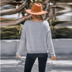 Women's Rib Long Sleeve Sweater - Cupshe -Cupshe GUEST 44070494 4180 4d94 a590 d06c92541bac