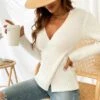 Women's Ribbed Surplice Wrap Sweater - Cupshe -Cupshe GUEST 4447a3e1 73bc 41d2 81b0 8ce7588a96fc