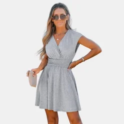 Women's Smocked Surplice Mini Dress -Cupshe -Cupshe GUEST 448efc4a ac25 45fa 9e56 b1858b42b8ca