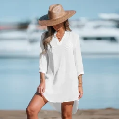 Women's V-Neck Mini Cover-Up Dress - Cupshe -Cupshe GUEST 467519eb 9a58 4a7d 97c1 e94991cee621