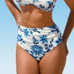 Women's Floral Pattern Shirred High Waist Bikini Bottom - Cupshe -Cupshe GUEST 46b4e858 818e 4b79 bb8e bb5acb9ff7bd