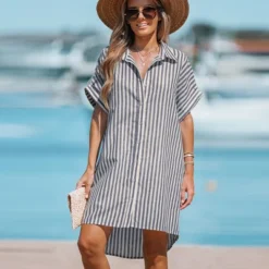 Women's Striped Mini Shirt Dress - Cupshe 13 Women's Striped Mini Shirt Dress - Cupshe -Cupshe GUEST 47350545 2dd4 42e2 afb1 02182b10dfec