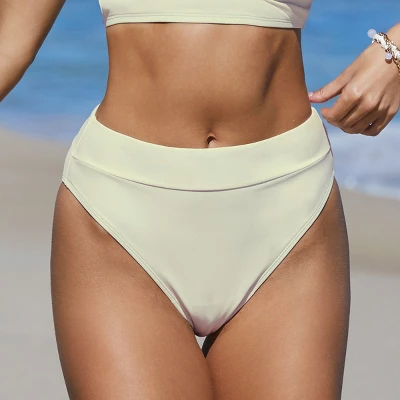 Women's Banded High Waist Bikini Bottom - Cupshe 5 Women's Banded High Waist Bikini Bottom - Cupshe - Image 3