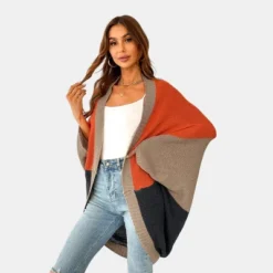 Women's Sunrise Memory Ribbed Colorblock Dolman Sleeve Cardigan - Cupshe -Cupshe GUEST 4a7ba6ee 6176 4bb8 8405 a99e1a6187dd