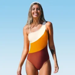Women's Color Block One Shoulder One Piece Swimsuit - Cupshe -Cupshe GUEST 4a7cacec 108f 4779 a4d2 9d9110b15620