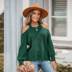 Women's Toasty Open-Shoulder Rib Sweater - Cupshe -Cupshe GUEST 4b152ab8 7ced 4707 90a8 5a820ed067cc