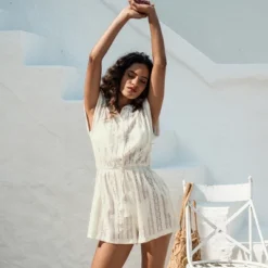 Women's Eyelet Tassel Tie Romper - Cupshe -Cupshe GUEST 4c783a47 a78c 4514 9f23 9f87d9194d6b