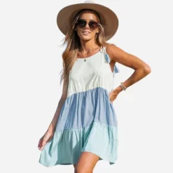 Women's Colorblock Tassel Tie Mini Dress - Cupshe -Cupshe GUEST 4c87afe8 263d 4d2b 9e67 863f26d657f4