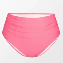 Women's Solid Shirred High Waist Bikini Bottom - Cupshe