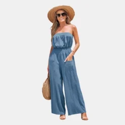 Women's Cotton Smocked Tube Jumpsuit - Cupshe -Cupshe GUEST 4f220196 f5c4 4105 a629 0a55afe837bf