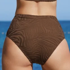 Women's Zebra Jacquard High Waist Bikini Bottom - Cupshe -Cupshe GUEST 506a9086 17bd 43ec bb93 2b49528fb12b