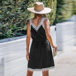 Women's Belted Pom Pom Mini Dress - Cupshe -Cupshe GUEST 51e0af2d 50a7 4ee6 b3b6 bec5846a7b8b