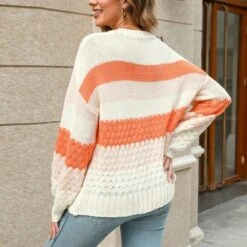 Women's Textured Colorblock Sweater - Cupshe -Cupshe GUEST 53279db0 dfbc 4b30 88cd b493f9333d9b