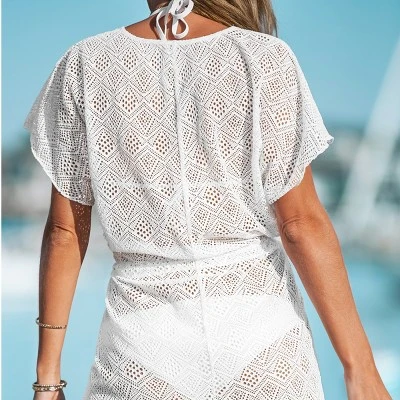 Women's Crochet Lace Swim Cover Up Dress - Cupshe 4 Women's Crochet Lace Swim Cover Up Dress - Cupshe - Image 2