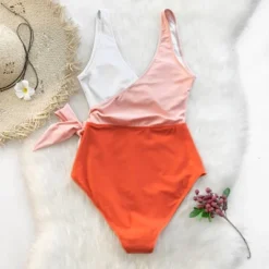 Women's Color Block Tie Side One Piece Swimsuit - Cupshe -Cupshe GUEST 53b13b6f 0e9d 4f6f 96c6 18cfc90f413f