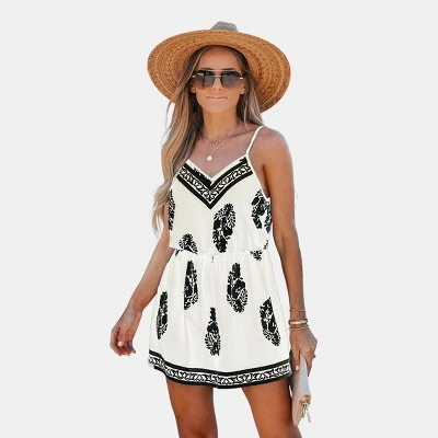 Women's Abstract Leaf Print Romper - Cupshe 5 Women's Abstract Leaf Print Romper - Cupshe - Image 3