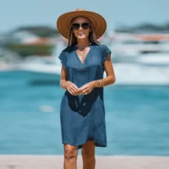 Women's V-Neck Short Sleeve Mini Cover-Up Dress - Cupshe -Cupshe GUEST 545f0c09 d46e 44de a20b 3518a25d0e4d