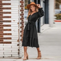 Women's Clip Dot Belted A-Line Midi Dress - Cupshe -Cupshe GUEST 54ef661f a549 4d2d bfc7 eca897dda6a7