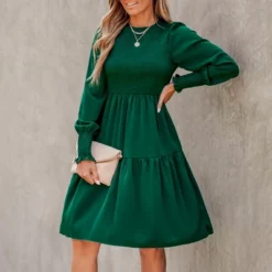 Women's Emerald Smocked Ruffled Dress - Cupshe -Cupshe GUEST 5511b8ca 3c42 477f 8cee 49da023553ab