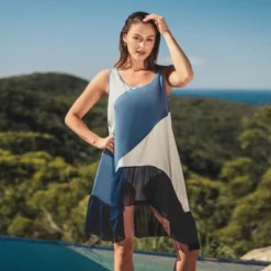 Women's Colorblock Asymmetrical Cover-Up Dress - Cupshe -Cupshe GUEST 56228cd7 1e05 4cbb a1fa 42b8dd29bec2