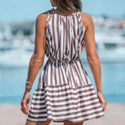 Women's Striped Tie Strap Mini Dress - Cupshe -Cupshe GUEST 57f4172d ed4e 4b19 ac80 3f06326a49c0