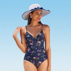 Women's Floral V Neck One Piece Swimsuit - Cupshe -Cupshe GUEST 5873fb35 f953 4e10 bdaf b94c865bd26d