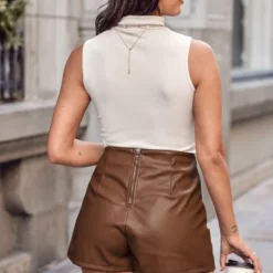 Women's Ribbed Turtleneck Tank Top - Cupshe -Cupshe GUEST 5883795f 22a1 4f90 8f74 586bc530c129