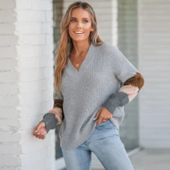 Women's Striped V-Neck Long Sleeve Sweater - Cupshe -Cupshe GUEST 5c36fd99 ffb2 4e12 97e1 126ca8cc0af8