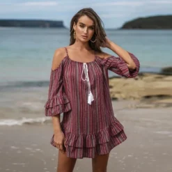Women's Striped Open-Shoulder Tassel Dress - Cupshe 16 Women's Striped Open-Shoulder Tassel Dress - Cupshe -Cupshe GUEST 5c944a9a e753 42d2 89d4 40cc9eaf5700